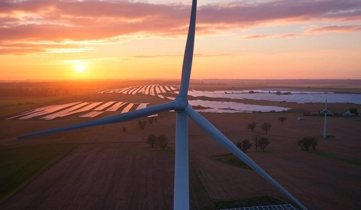 farma PV i farma wiatrowa
