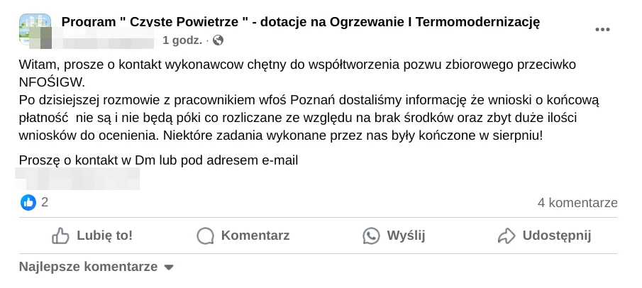 szykuje sie pozew zbiorowy przeciwko NFOŚiGW